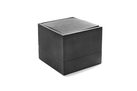 Black blank cube box on white backgroundの写真素材