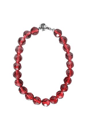 Red crystal bracelet isolated over whiteの写真素材