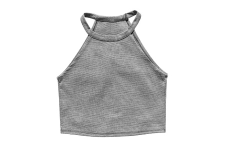 Gray female sport top on white backgroundの写真素材