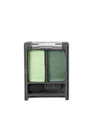 Green dual eyeshadows isolated over whiteの写真素材