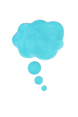 Blue speech bubble on white backgroundの写真素材
