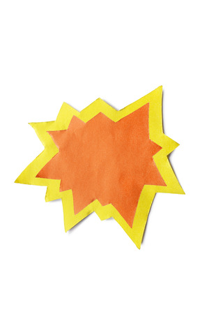 Paper speech bubble on white backgroundの写真素材