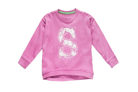 Pink sport sweatshirt on white backgroundの写真素材