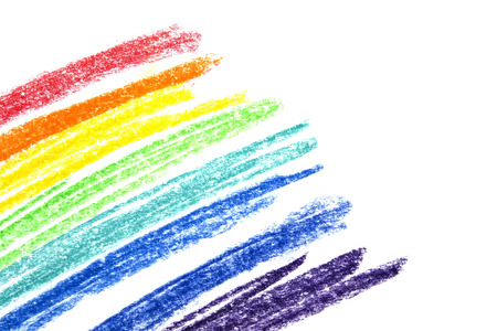 Rainbow colors strokes isolated over whiteの写真素材