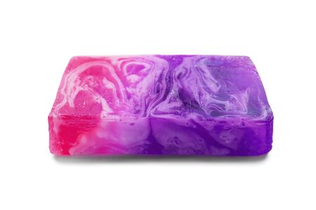Fruit pink soap isolated over whiteの写真素材