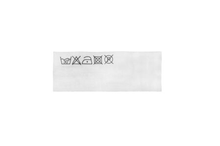 White washing instructions label isolated over whiteの写真素材