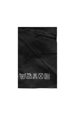 Black washing instructions label on white backgroundの写真素材