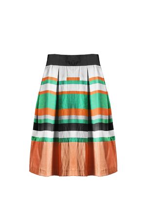 Colorful linen striped skirt isolated over whiteの写真素材
