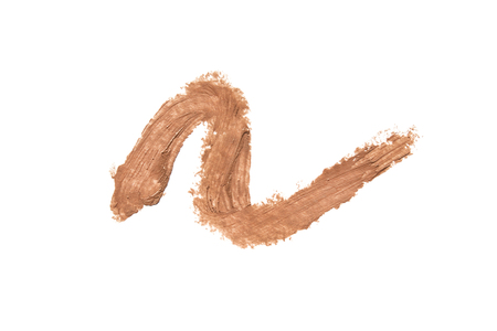 Nude beige lipstick mark isolated over whiteの写真素材
