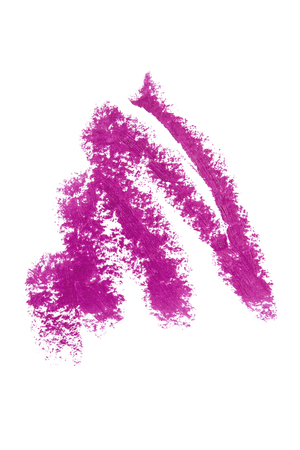 Abstract purple lipstick mark isolated over whiteの写真素材