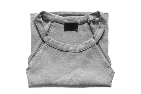 Folded gray top isolated over white