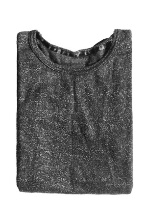 Folded black sweatshirt on white backgroundの写真素材