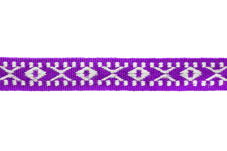 Purple decorative ribbon isolated over whiteの写真素材