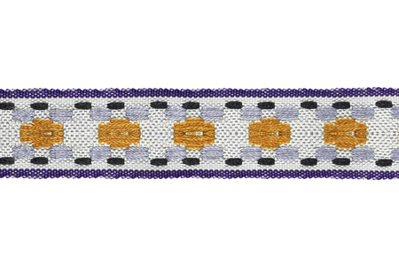 Embroidered decorative lace on white backgroundの写真素材