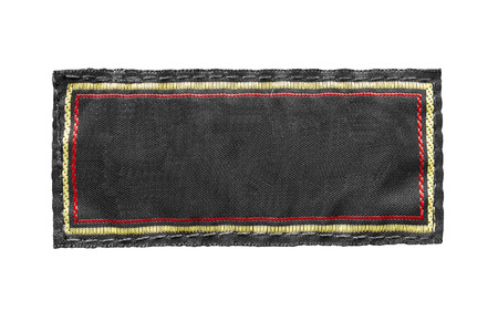 Blank black clothes label on white backgroundの写真素材