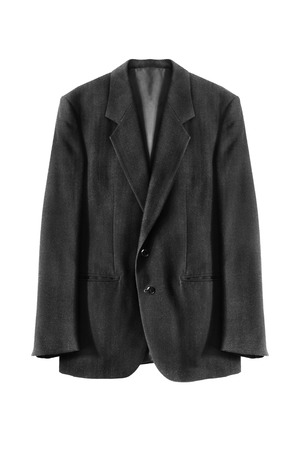 Classic black wool jacket on white backgroundの写真素材
