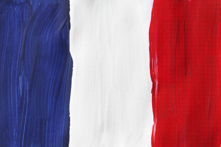Painted national French tricolor closeup as a backgroundの写真素材