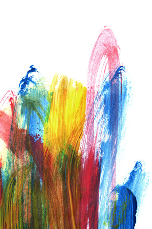 Colorful abstract watercolor painting isolated over whiteの写真素材