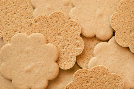 A lot of sweet cookies closeup as a backgroundの写真素材
