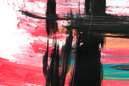 Abstract colorful paint strokes on white as a background