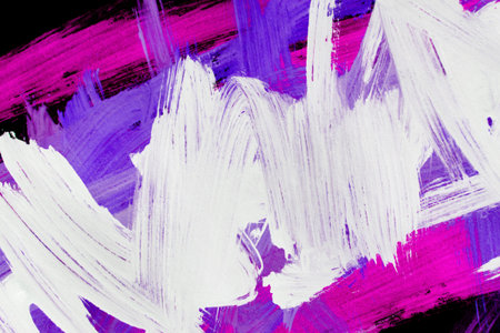 Abstract colorful gouache paintings on black as a background