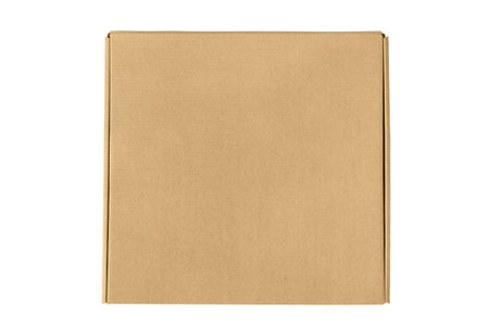 Blank closed brown carton box isolated over white