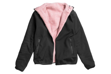 Black and pink double sided sport jacket isolated over whiteの写真素材