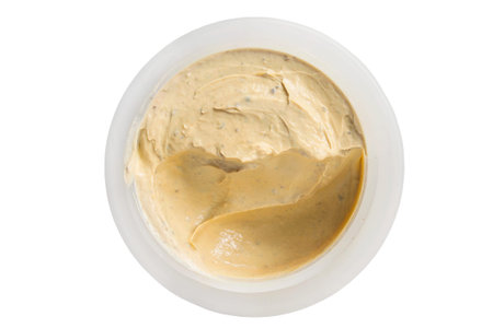 Cosmetic cream open jar isolated on white background