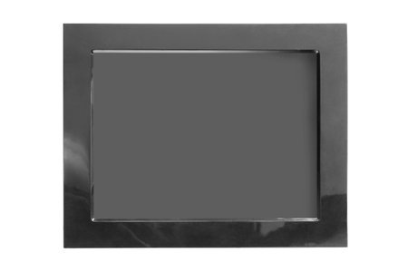 Blank black electronic photo frame isolated over whiteの写真素材