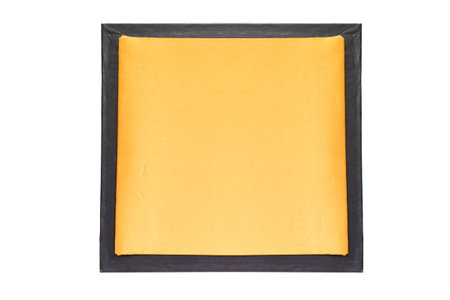 Yellow soft textile box cover isolated oer white
