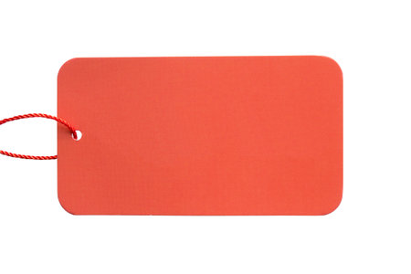 Blank orange paper label isolated over white