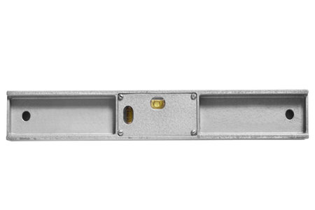 Building spirit level isolated on white background