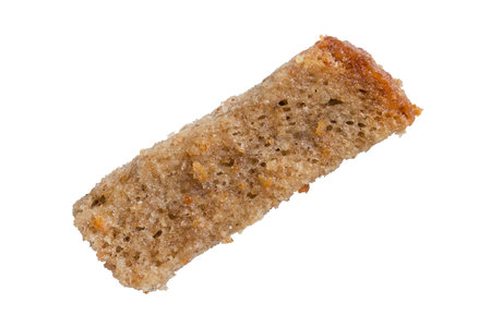 Brown bread salt hard chuck on white background