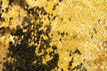 Golden sequins fabric as an abstract background