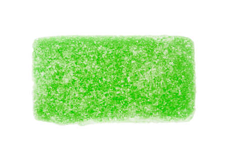 Green sugar jelly candy isolated on white backgroundの写真素材