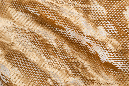Brown craft honeycomb packing paper as a backgroundの写真素材