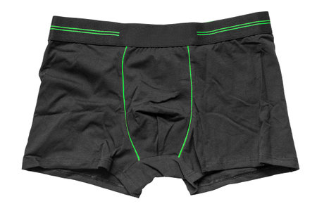 Black sport man's boxers isolated on white backgroundの写真素材