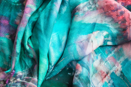 Light blue draped fabric closeup as a background
