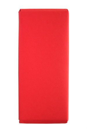 Blank red wrapping paper pack isolated on white backgroundの写真素材