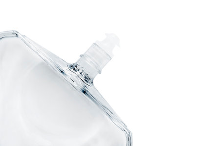 Eyedrops blank bottle pack closeup isolated over whiteの写真素材
