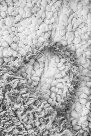 Fleece bathrobe hanging loop closeup as a background