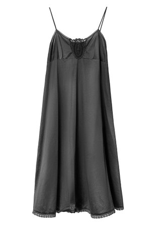 Black silk elegant nightdress isolated on white backgroundの写真素材