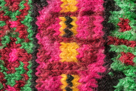 Abstract colorful wool knit background closeupの写真素材
