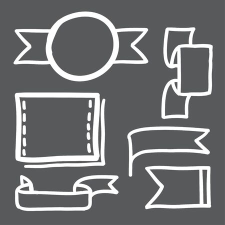 Hand drawn banners set icons illustration uniqueのイラスト素材