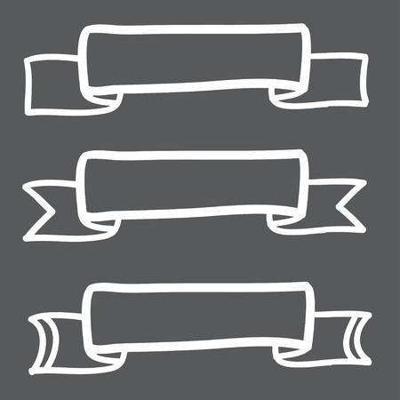 Hand drawn banners set icons illustration uniqueのイラスト素材