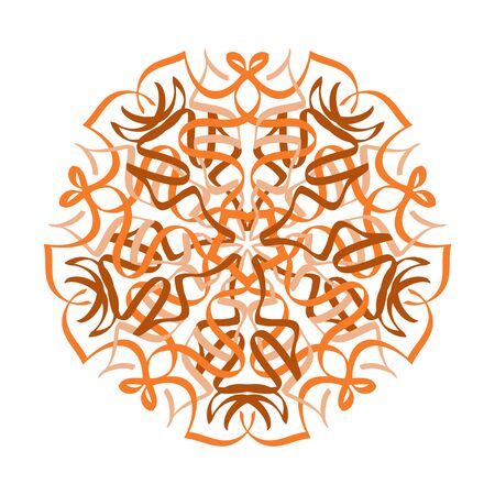Hand drawn mandala abstract circle ornament vector illustration. Ethnic, Islam, Arabic, Indian, ottoman.のイラスト素材
