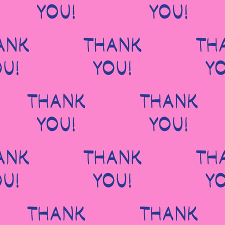 Thank You seamless pattern vector. Stylish hand-drawn illustration.のイラスト素材