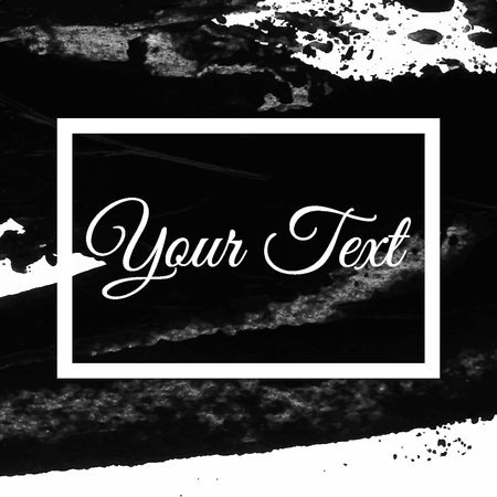 Vector abstract background texture brush stroke hand painted with acrylic paint, black on white.のイラスト素材