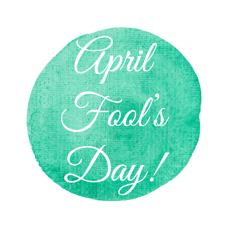 April Fool's Day card lettering on gold background vector illustration. Lettering inscription for card, label, print, poster.のイラスト素材