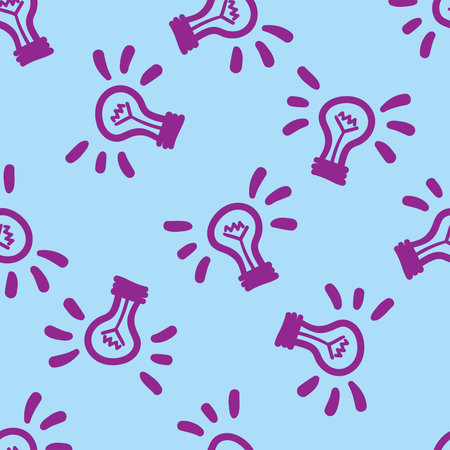 Vector lamps seamless pattern. Modern texture. Repeating endless abstract hand drawn background.